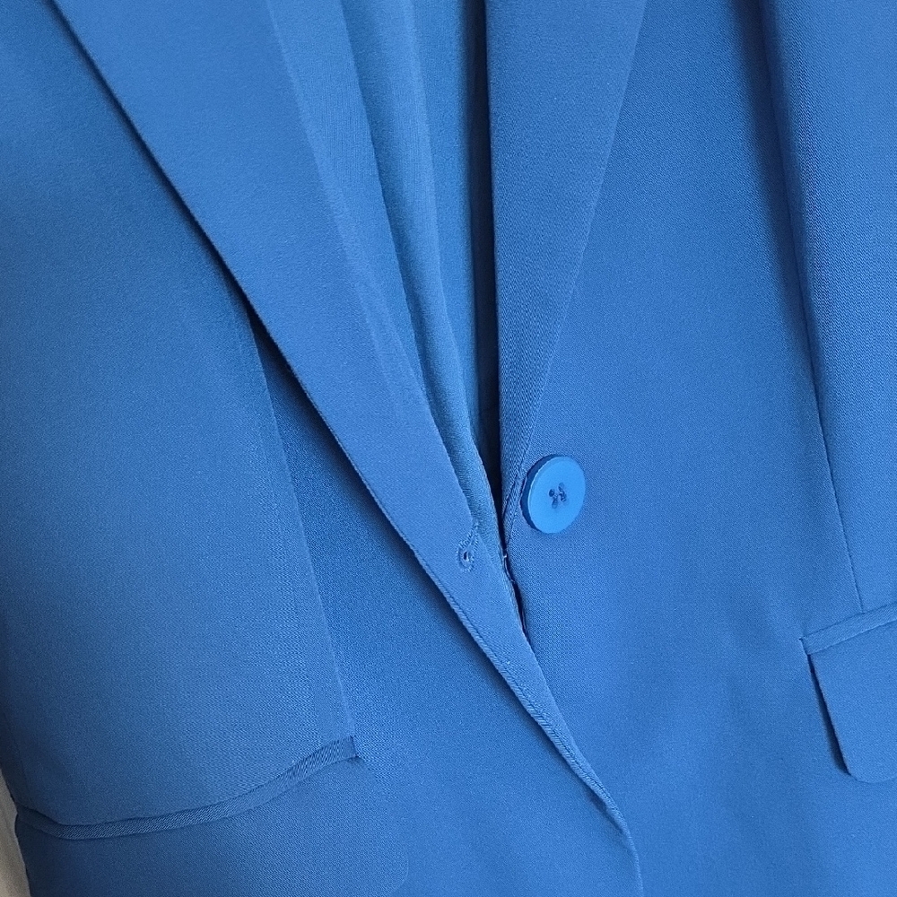 Chic Blue Single-Button Blazer - Picture 3 of 6